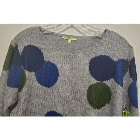Trisha Tyler Crew Neck Multi Dots Brushed Sweater - Picture 3 of 11